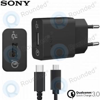 Sony UCH12 Qualcomm Quick Travel charger + UCB20 USB data cable type-C black   image-1