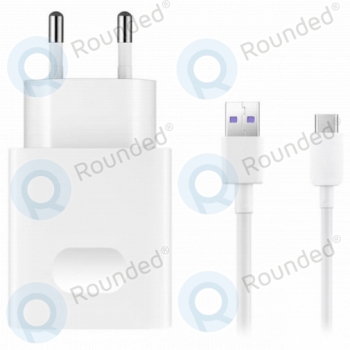 Huawei SuperCharge travel charger HW-050450E00 5A with USB data cable typ-C white