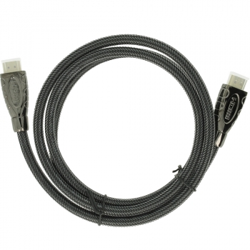 HDMI cable 1.5 meter Version: 1.4 HighSpeed with Ethernet. Connector types: HDMI A Male to HDMI A Male. Length: 1.5 meter. Color: Black.  Material: Nylon.  image-1