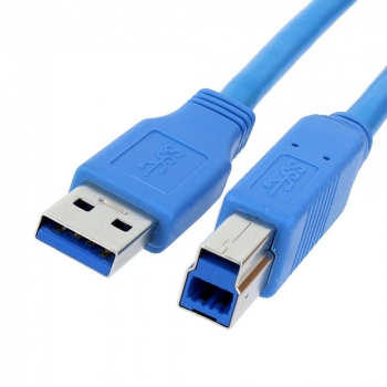 USB Printer cable 0.5 meter Version: USB 3.0 Superspeed. Connector types: USB A Male to USB B Male. Length: 0,5 meter. Color: Blue. Compatible with USB 2.0.