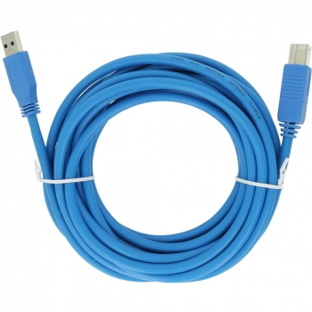 USB Printer cable 5 meter Version: USB 3.0 SuperSpeed. Connector types: USB A Male to USB B Male. Length: 5 meter. Color: Blue.  image-1