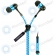 Rounded fly-zipper stereo headset natural black/blue ULTRA plus 3.5MM