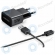 Samsung USB travel charger 1000 mAh incl. USB data cable black ETA0U81EBE + ECC1DU5ABE ETA0U81EBE + ECC1DU5ABE